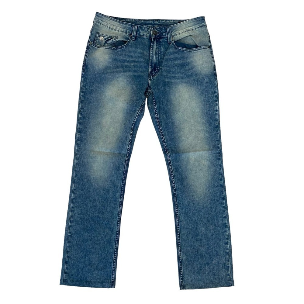 Buffalo David Bitton jeans Ash-X skinny stretch blue distressed denim size  34